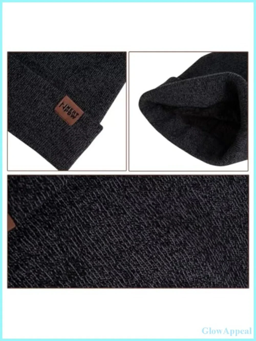 Winter Knit Hat Gloves Scarf Set Fleece Lined Touchscreen Unisex